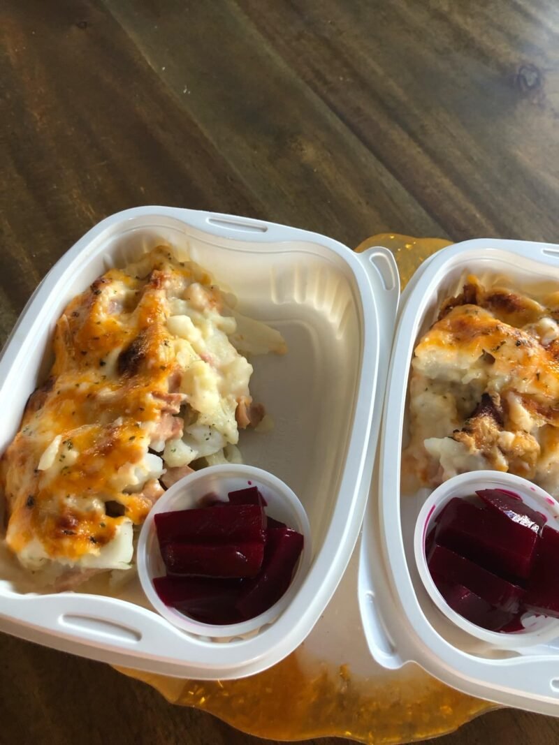 Gratin de jambon et chou-fleur